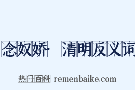 念奴娇·清明反义词是什么意思的图片